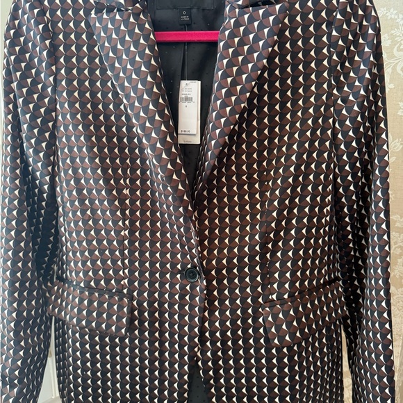 Banana Republic Factory Brown and White Patterned Jacket long and lean blazer - Picture 3 of 10